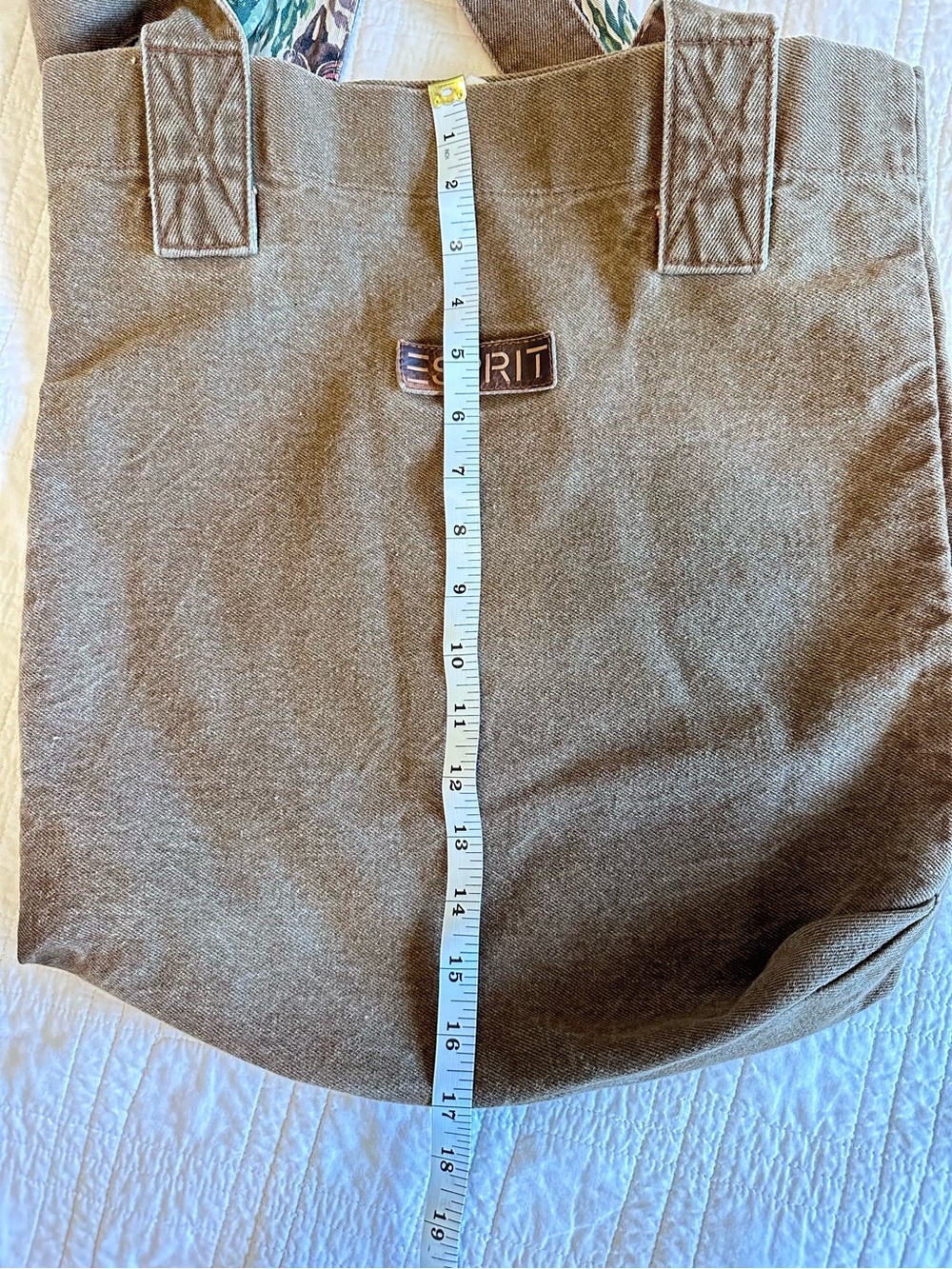 Vintage 80’s ESPRIT Acid Wash South Western Cowboy Canvas Tote Bag RARE HTF - Picture 10 of 12